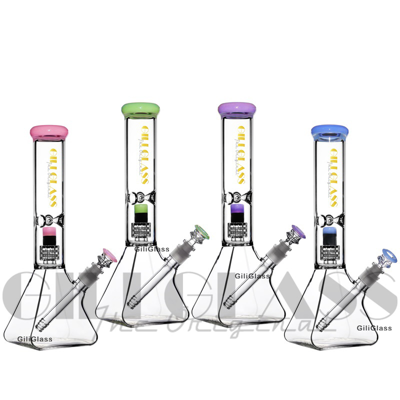 Gili-289 Giliglass 14 Inches New Design Diamond Beaker Glass Smoking Water Pipe Wholesale