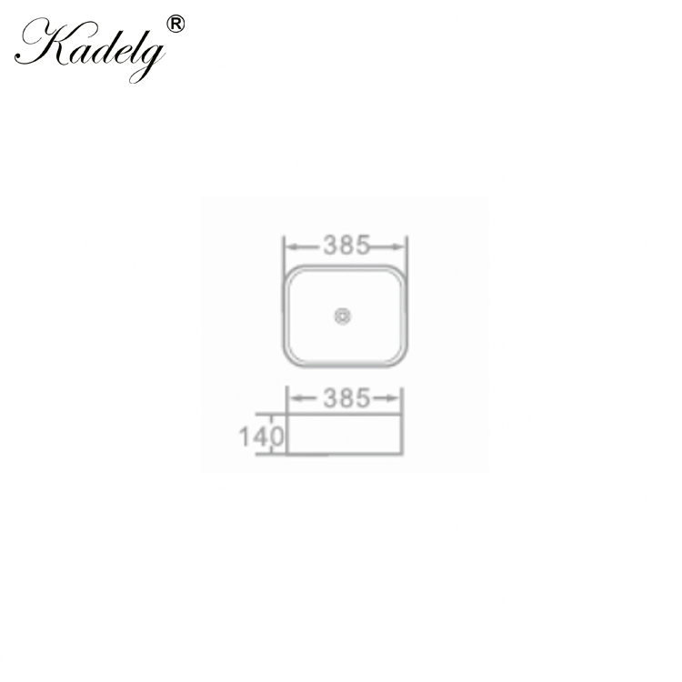 Chaozhou New Design Elegant White Rectangular Shape Ceramic Countertop Wash Basin for Bathroom