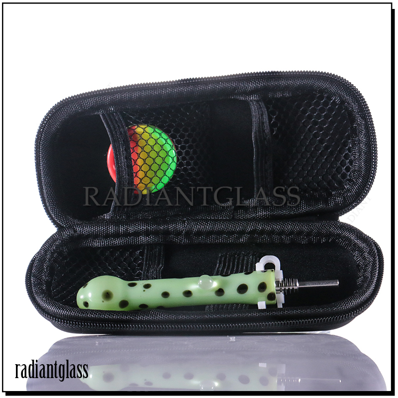 Spotted Pattern Glass Nectar Collector with 10mm Titanium Nail DAB Tool Smoking Accessories