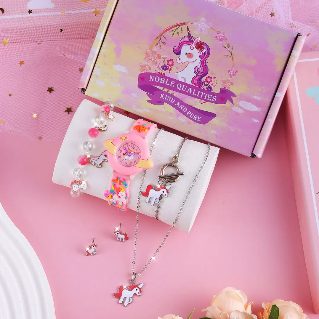Pink Unicorn Watch Set Cartoon Cute Accessories