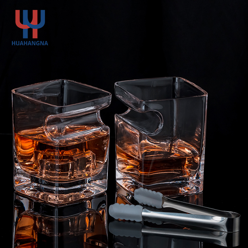 Hand Made Customizable Colors Square Whiskey Glass Crystal Glass Gift Sets