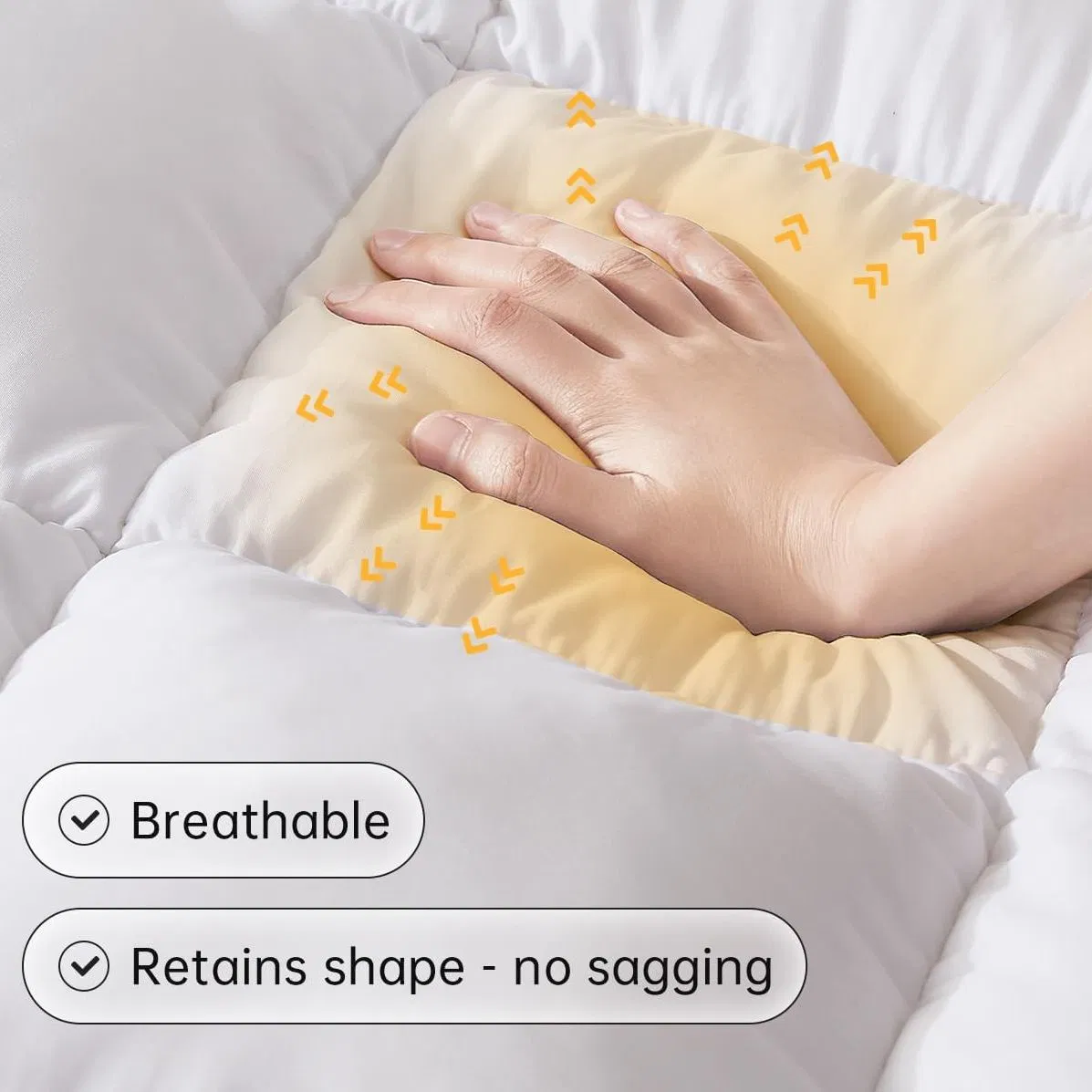 Mattress Topper Stretchable Pockets Soft Pillow Top Mattress Pad for Back Pain Relief with Breathable Air Mesh Sides