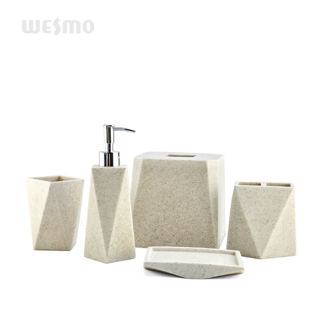Custom Modern Household Polyresin Bath Accessory Set