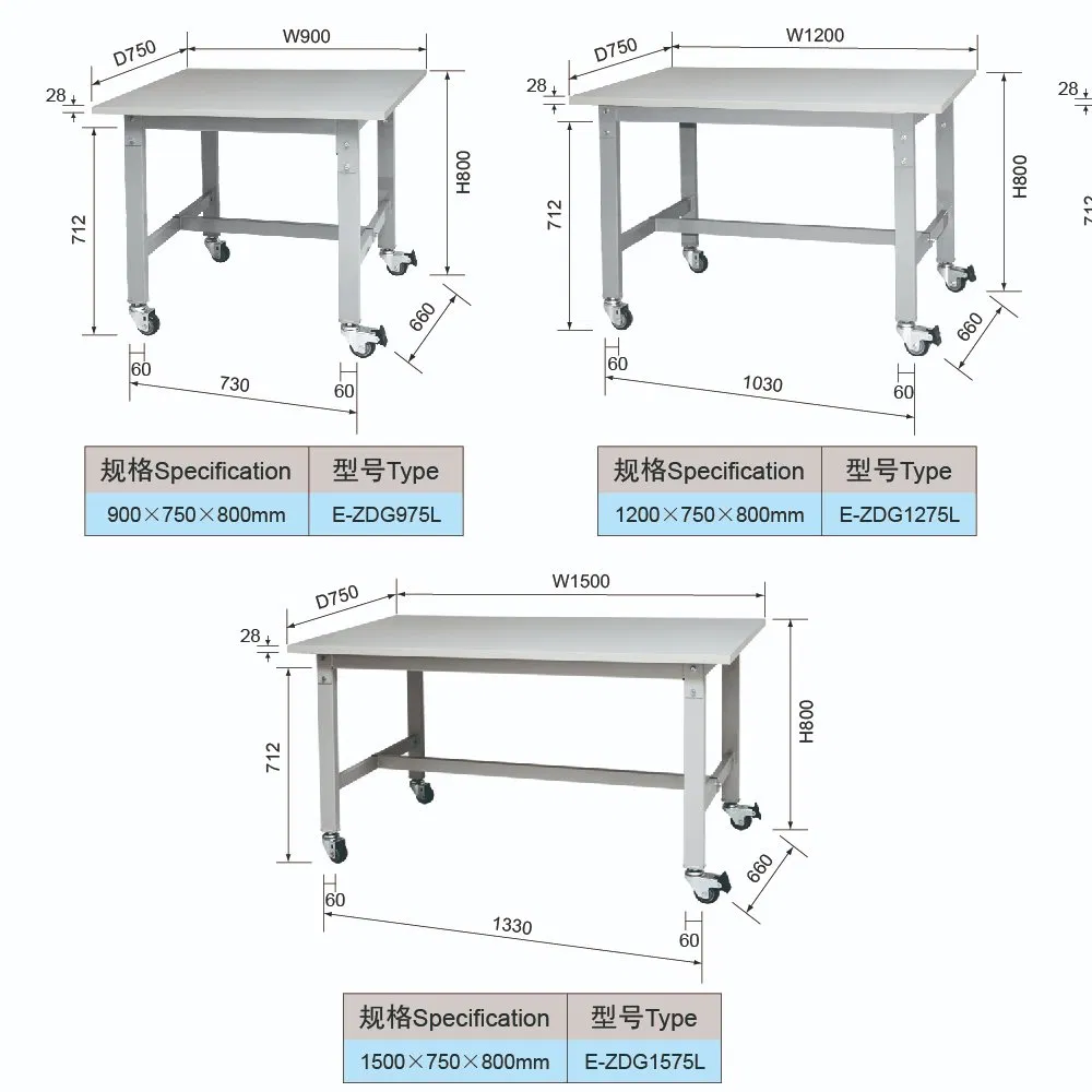 Light Duty Workbench with Wheels