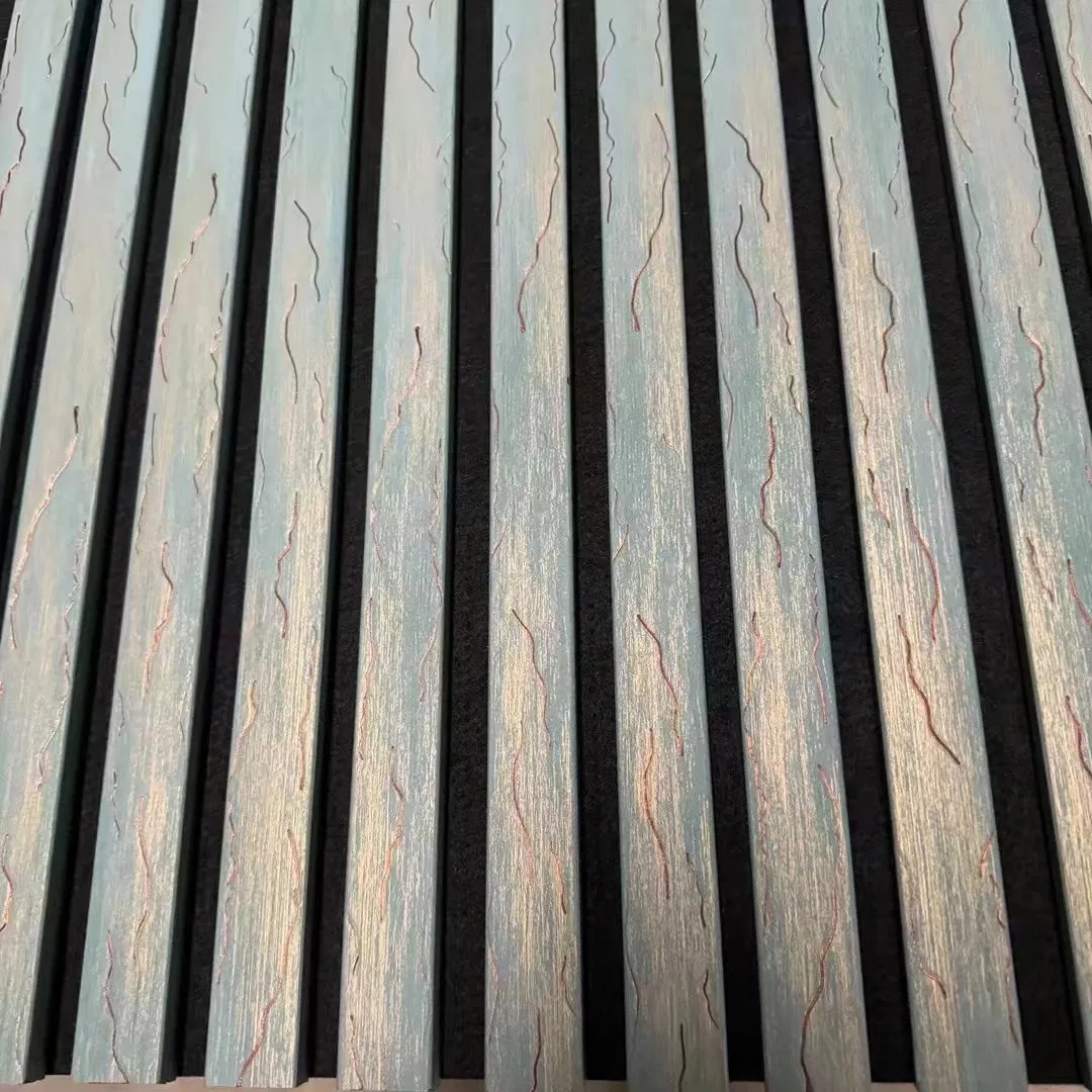 3D Polyester Fiber Acoustic Panel Slat Wood Sound Absorption Ceiling Acoustic Panel
