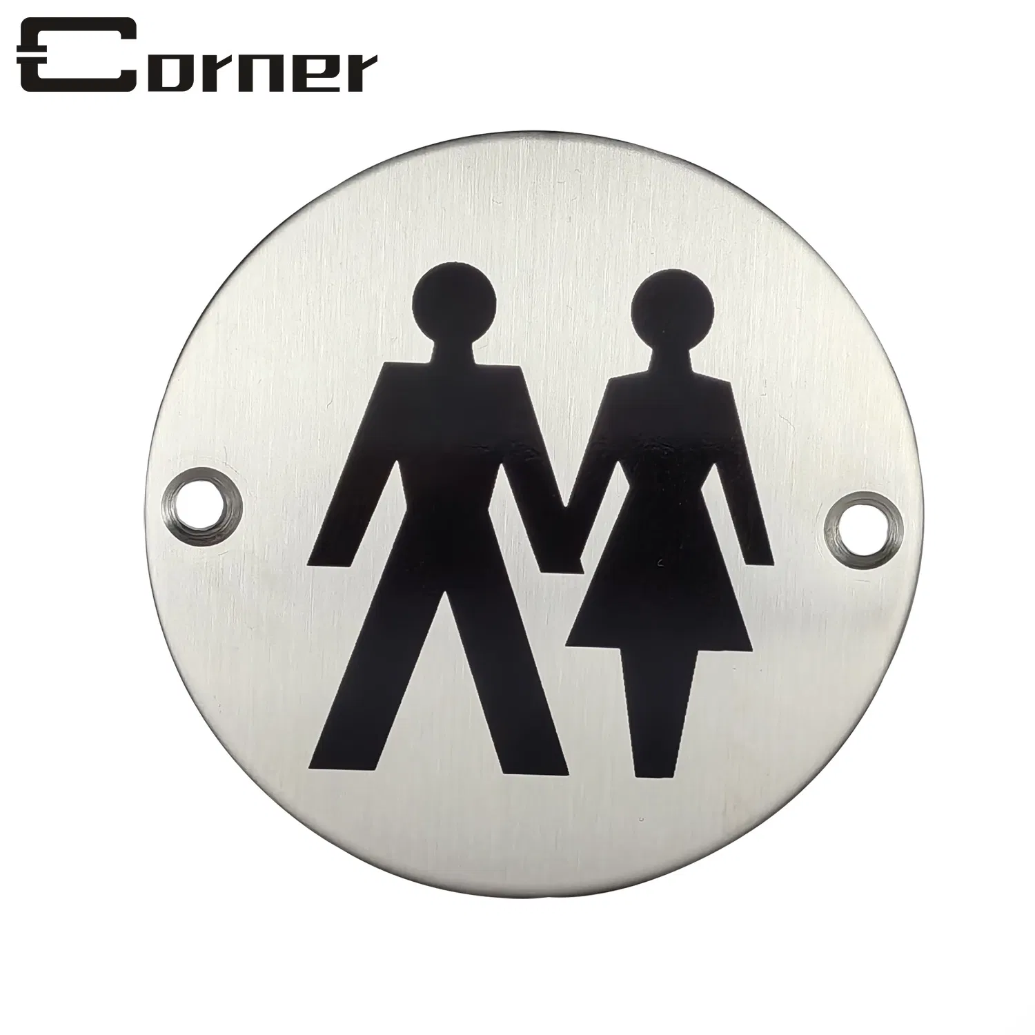 Silk-Print Wholesale Stainless Steel 201 Custom Symbol Sign Plate with Two Screws