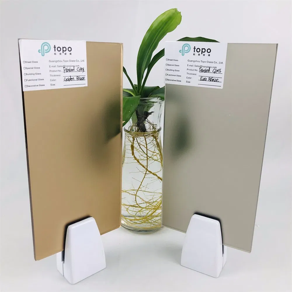 4mm-12mm Bronze Satin Acid Etched Frosted Glass for Building (FG-TP)
