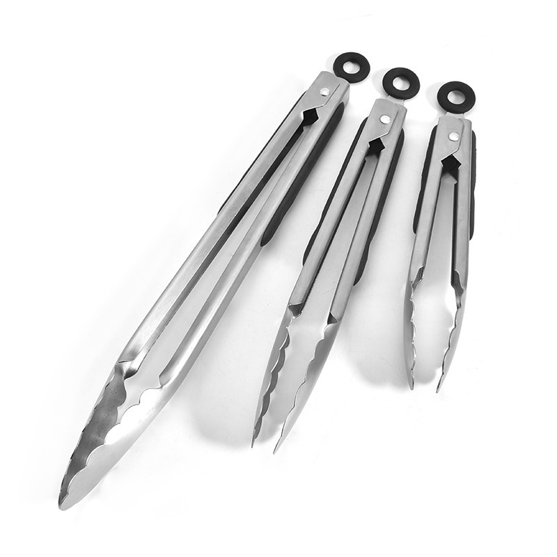 Korean Style Anti-Scald Stainless Steel Food Clip for Bread Meat BBQ Snacks Kitchen Tongs