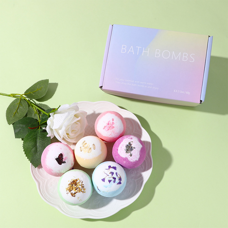 Customize Logo Children's Dried Flower Bubble Bath Salt Ball Dried Flower Ball Bath Gift Box