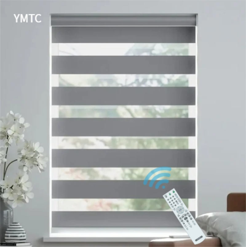Customized Smart Zebra Blinds Easy Install Motorized Zebra Roller Shade