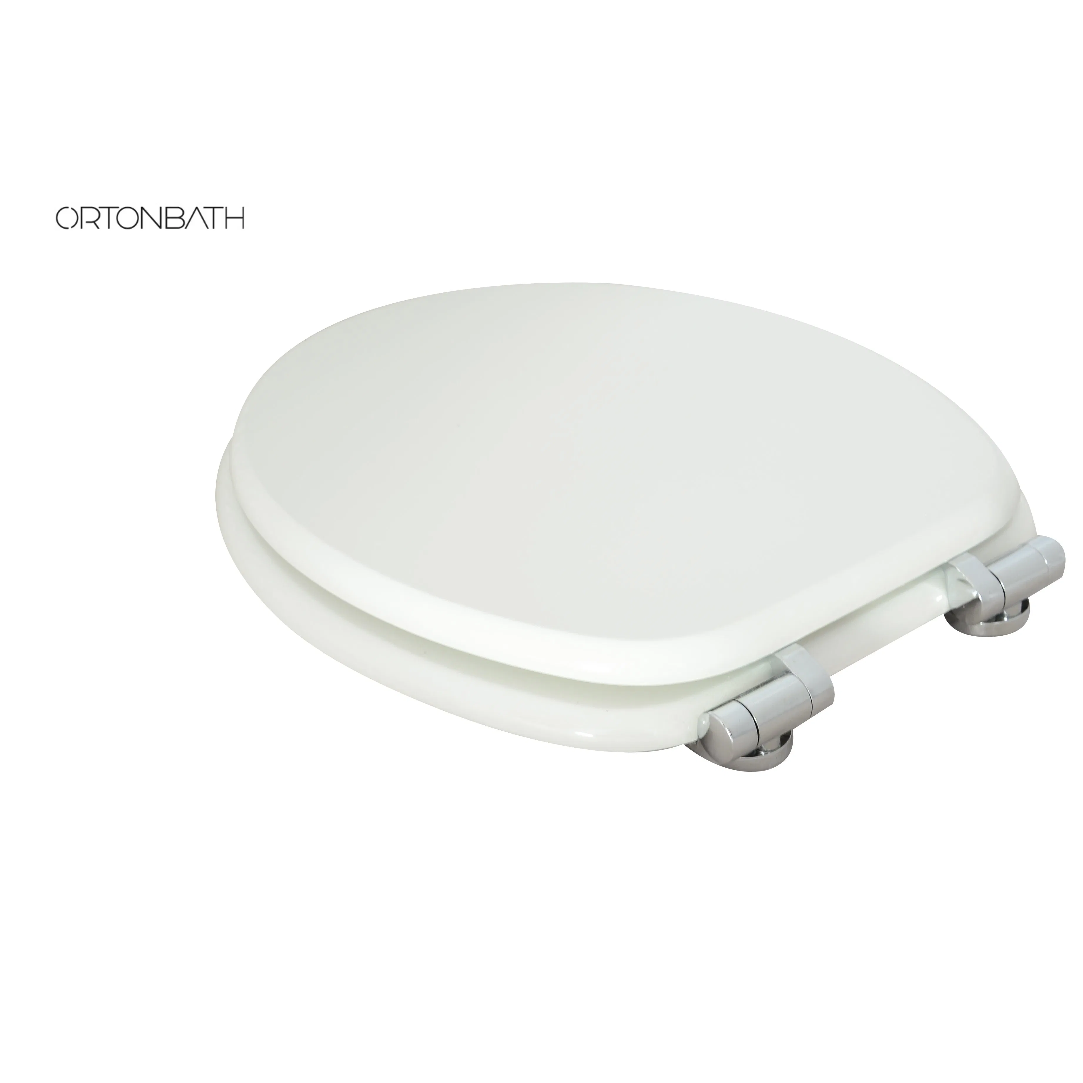 Ortonbath China Sanitary Ware Hinged Glossy Sustainable Recycled Wood Environment Friendly MDF Toilet Bowl Soft Close Seat Cover