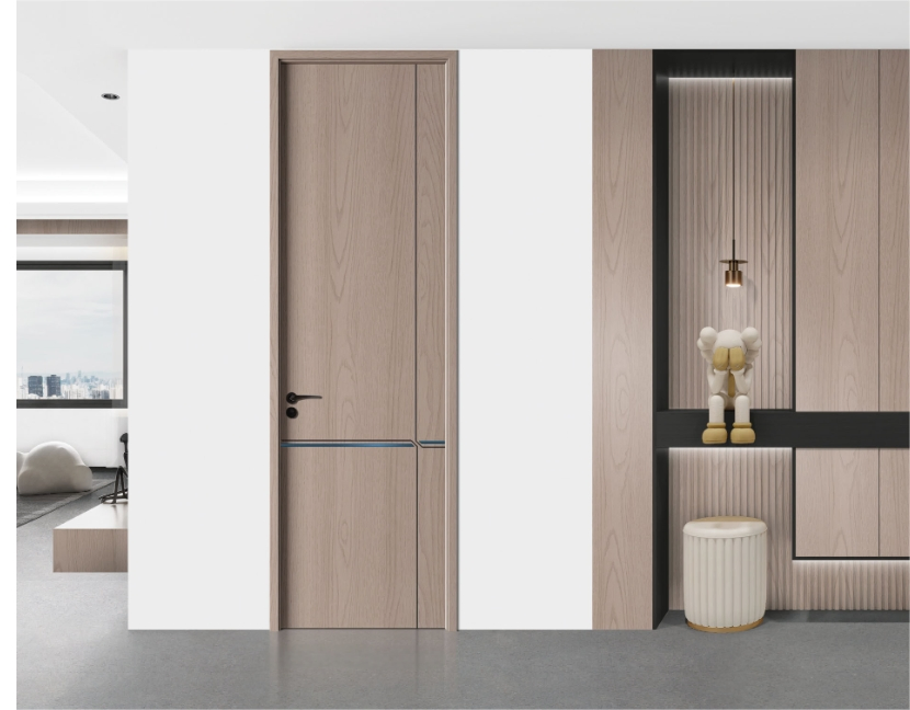 Assembled Tech Veneer Wood Plastic WPC Door for Room Interior