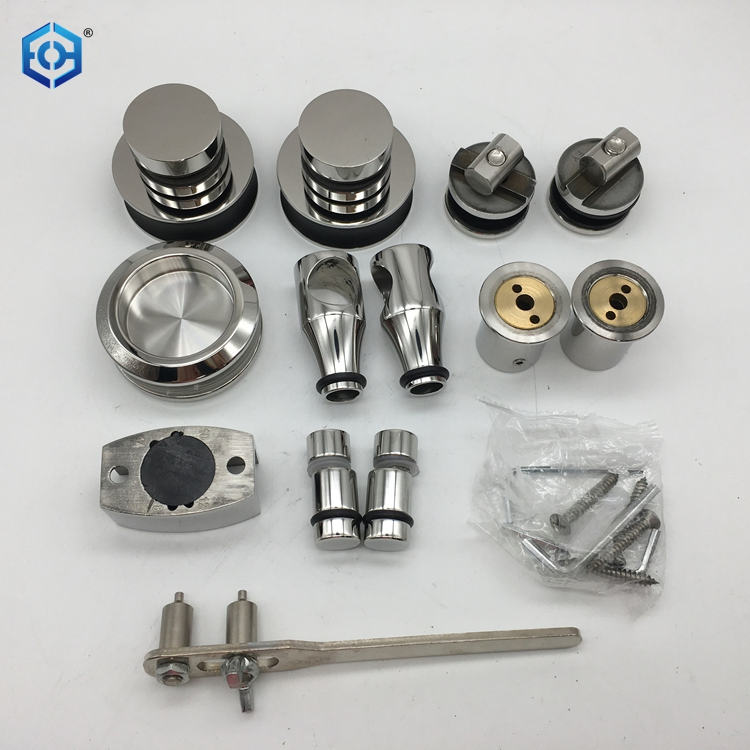 Chrome Stainless Steel Frameless Sliding Glass Door Hardware for Showers