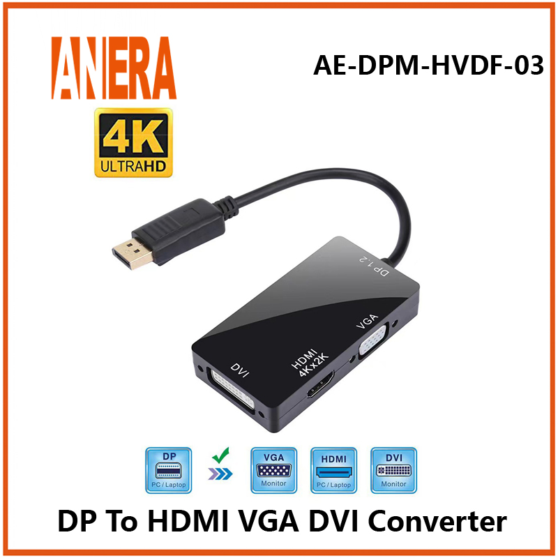 Конвертер DisplayPort на HDMI, VGA, DVI 1080P