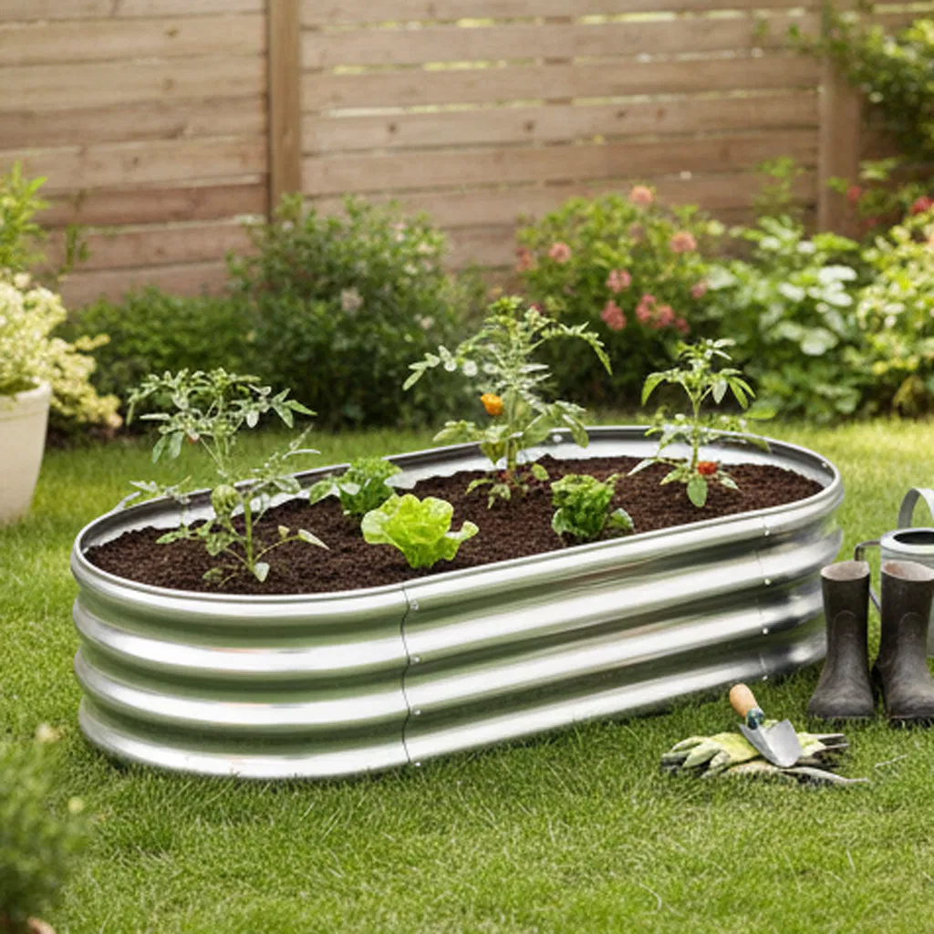 Raised Garden Bed, Galvanized Raised Planter Boxes Outdoor with Easy Assembly, Large Garden Bed for Vegetables, Fruits, Flower