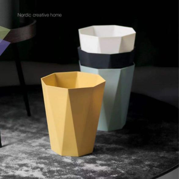 Creative Octagonal Sanitary Bucket Diamond Home Living Room Trash Can