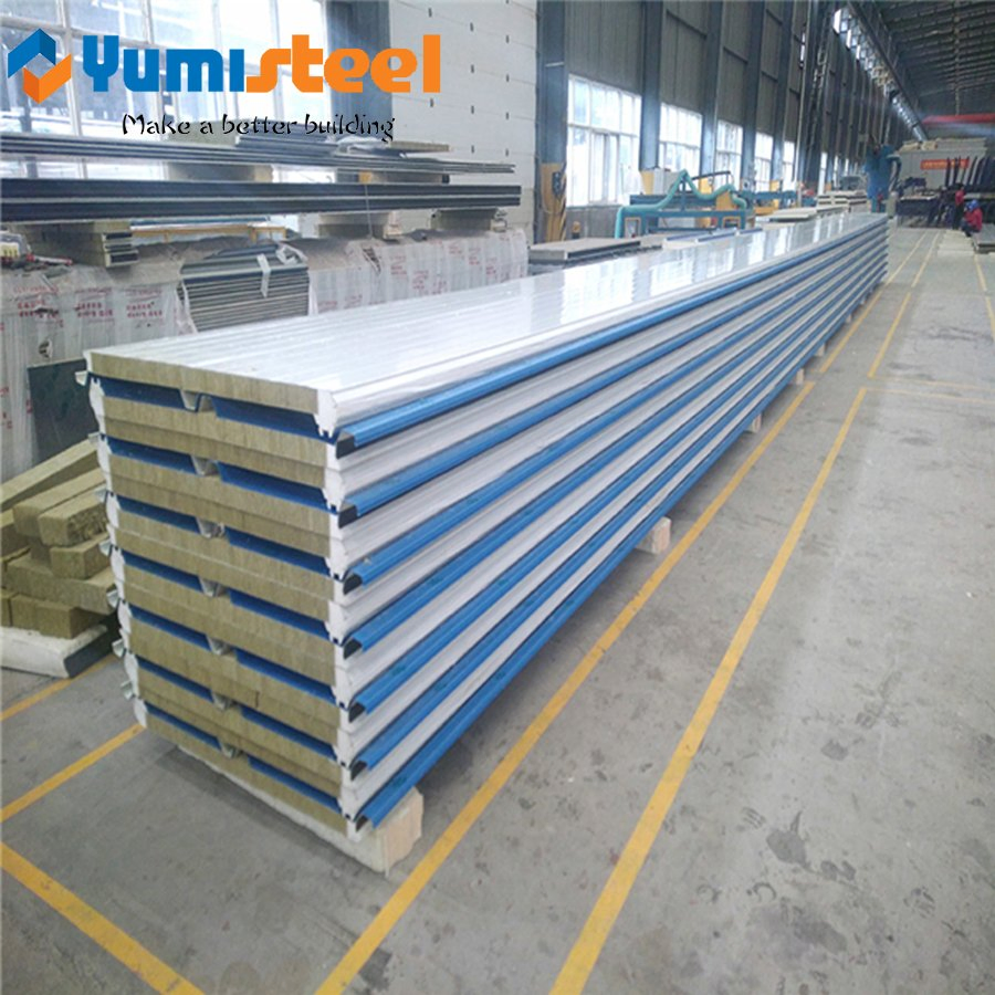 White Hues A1 Fireproof Rockwool Sandwich Composite Roofing Panel