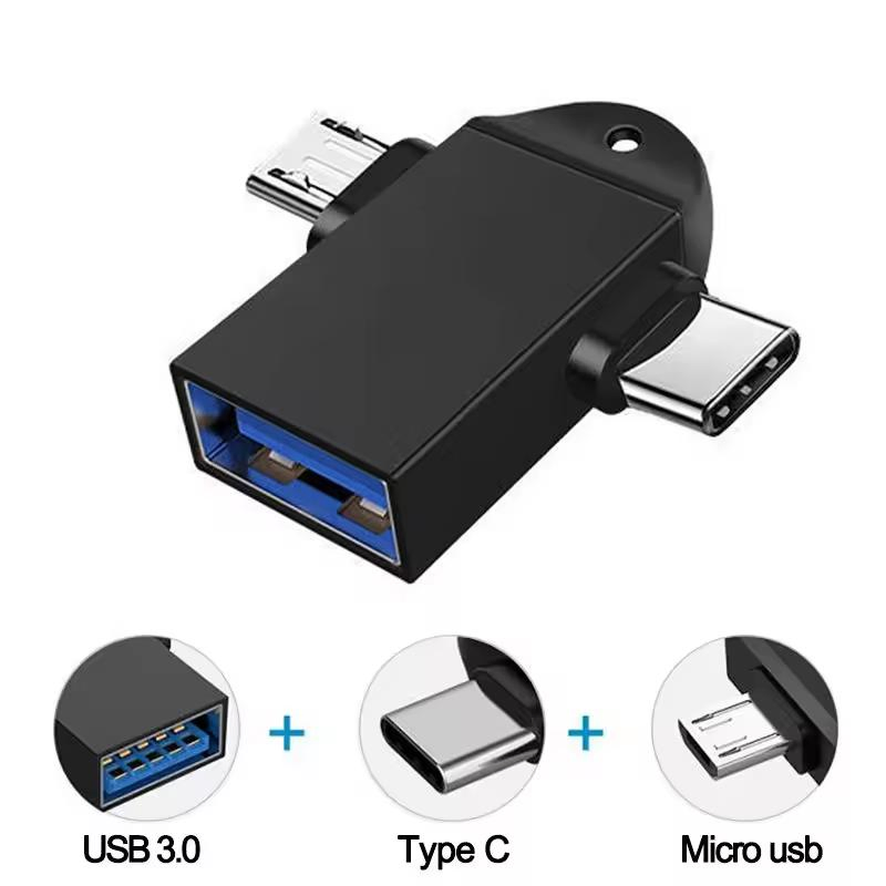 Адаптер 2 в 1 OTG USB 3.0 на Micro USB и Type-C