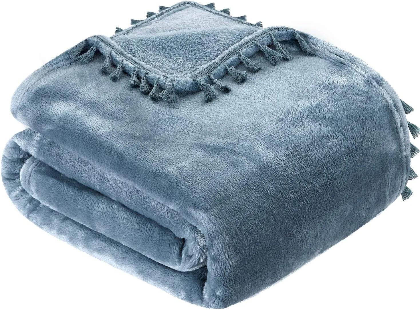 Плед флисовый с бахромой, 140x200 см