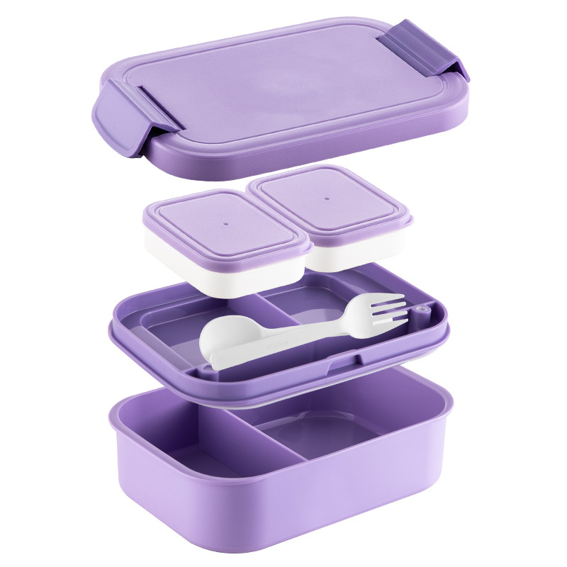 Practical Eco Friendly Plastic Lunch Box with Lid for Microwave Dishes