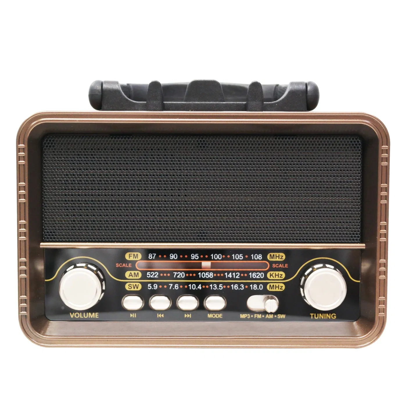 Portable 3-Band Am FM Sw Radio, TF Card and MP3 Player, Rechargeable Speakers Bluetooth Retro Design Meier M-1235bt Other Portable Audio Appliances