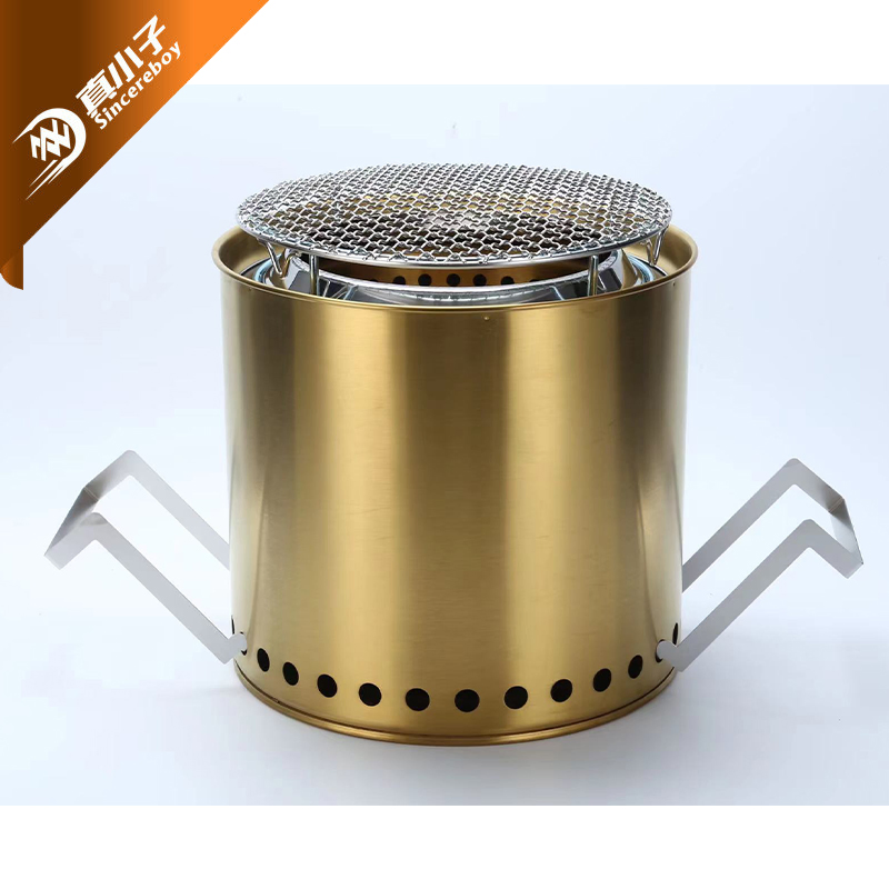 Походная печь из нержавеющей стали для готовки на дровах