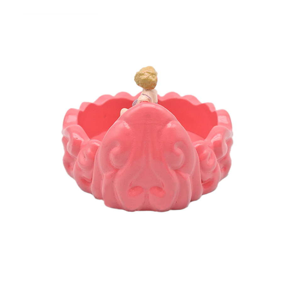 Wholesale New Custom Printed Logo Glass Round Pink Ashtray Flower Ashtray
