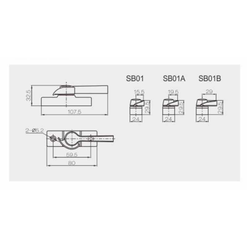 Aluminium Alloy Material Window Samll Lock