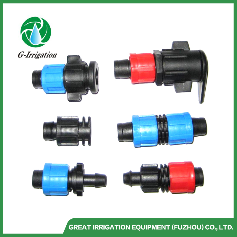 Drip Irrigation Fittings Drip Line Tape Pipe Connector 16mm Micro Irrigation Tape Fittings PE Mini Valve