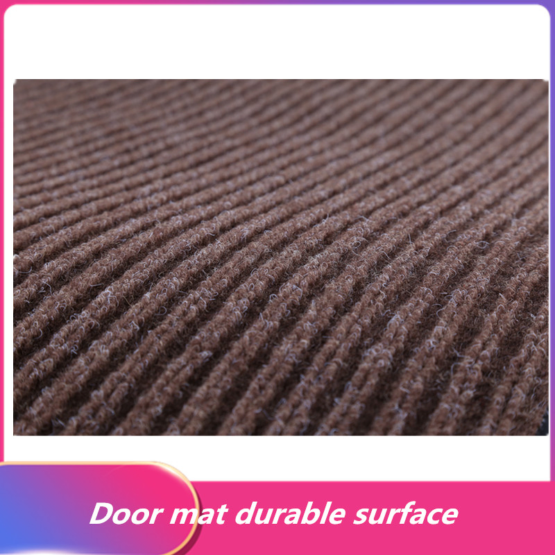 Large Durable Heavy Duty Vinyl Outdoor Indoor Mat, Waterproof Wearproof Easy Clean Striped Floor Door Mat for Entrance, Hallway, Kitchen, Patio