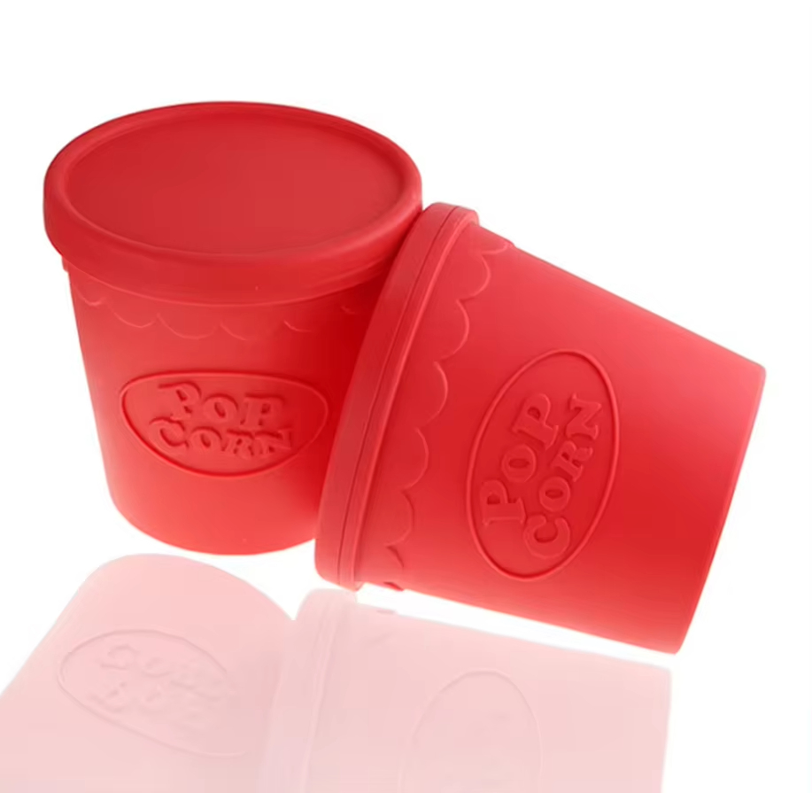 High Quality Custom Classic Style Eco-Friendly Silicone Custom Popcorn Bucket Plastic for Home Microwave Popcorn Maker Bucket