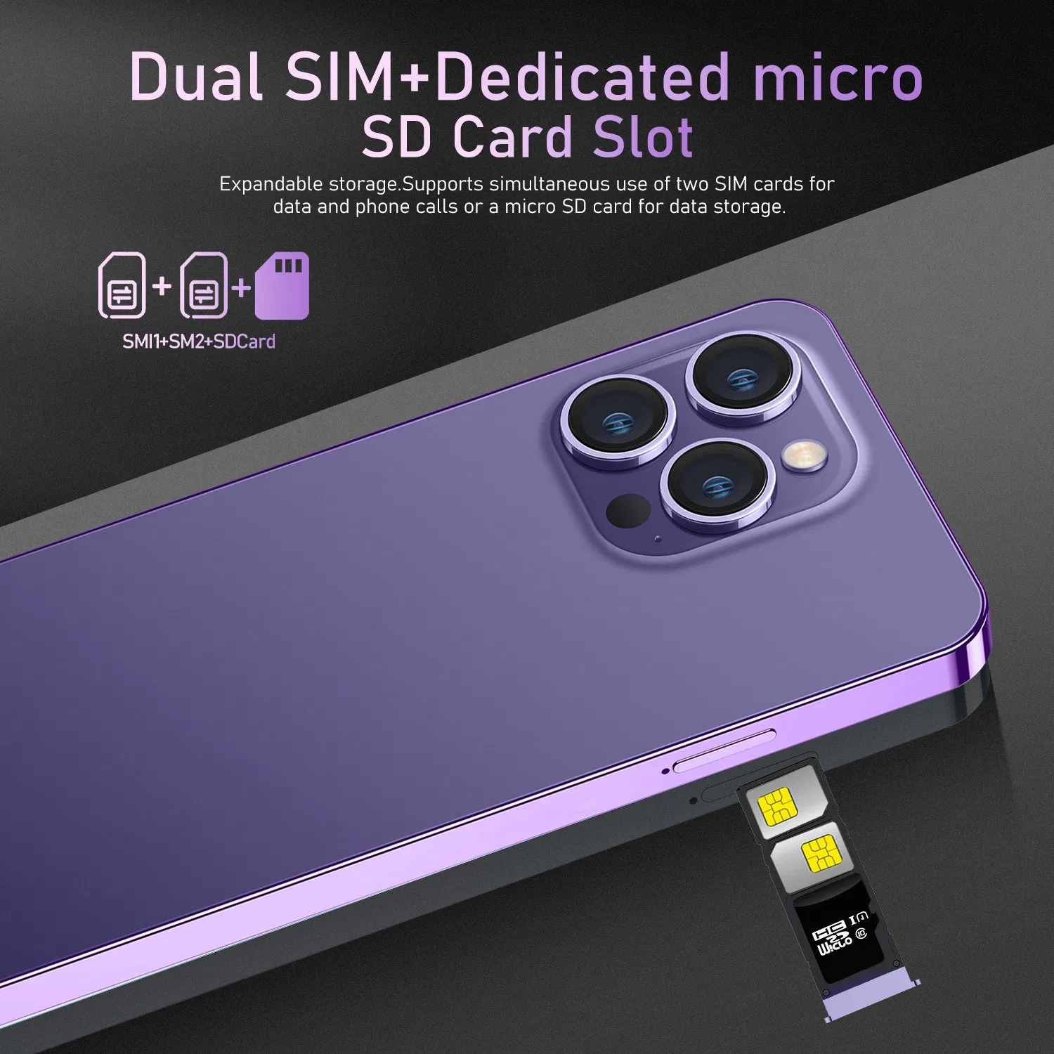 Wholesale I14PRO Max OEM ODM 4G Mobile Smart Phone, Ready in Stock