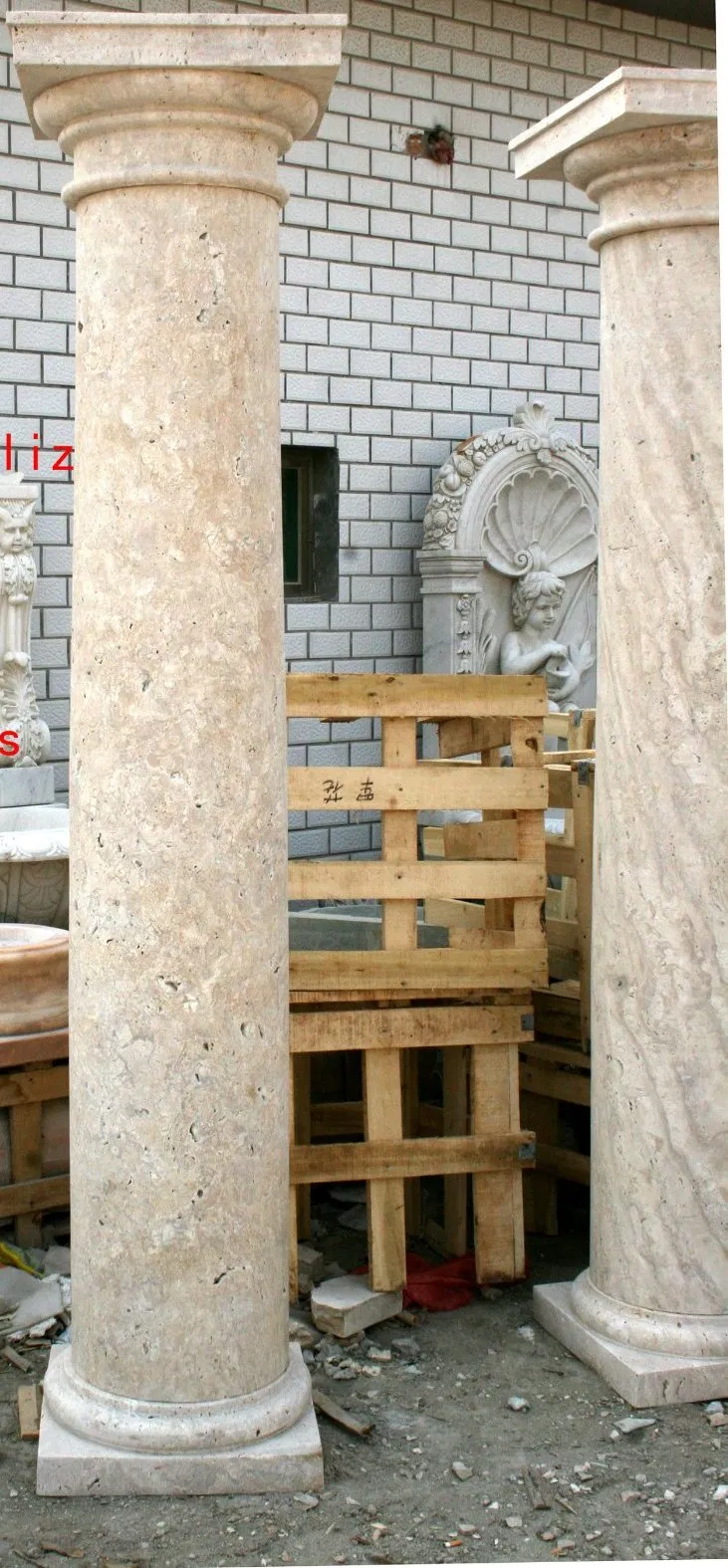 Beige Stone Sculpture Marble Column (SY-C022)