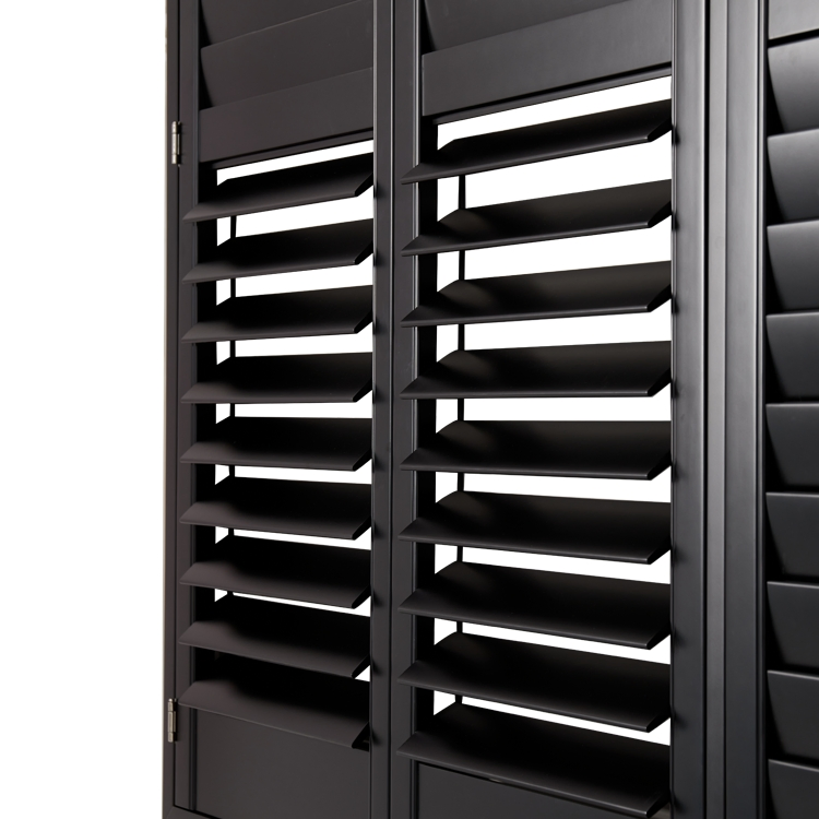 Full Height Shutters with Middle Rail PVC Fauxwood Shutters Customized Size