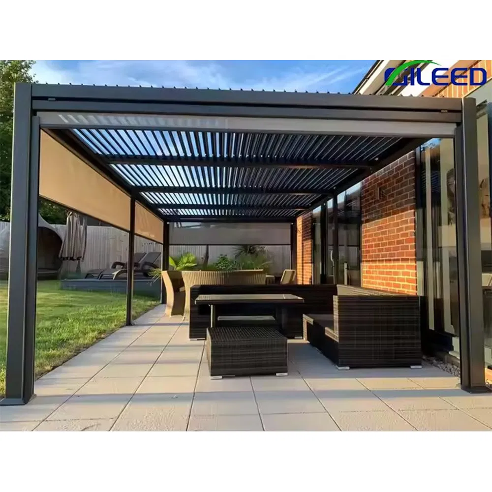 Outdoor Aluminum Roof System Auto Control for Yard Pavilion Shutters