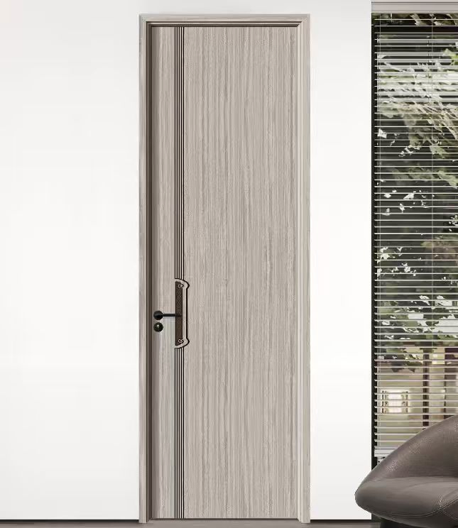 Elegant Modern Black Solid Wood Pivot Door for Villas