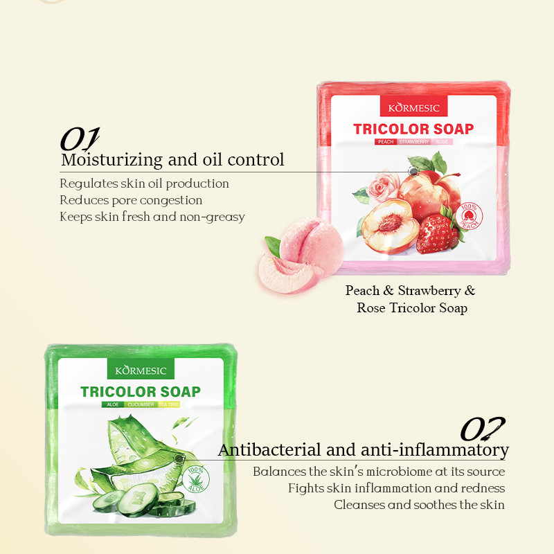 Factory Price Antibacterial and Anti-Inflammatory Skincare Tricolor Soap