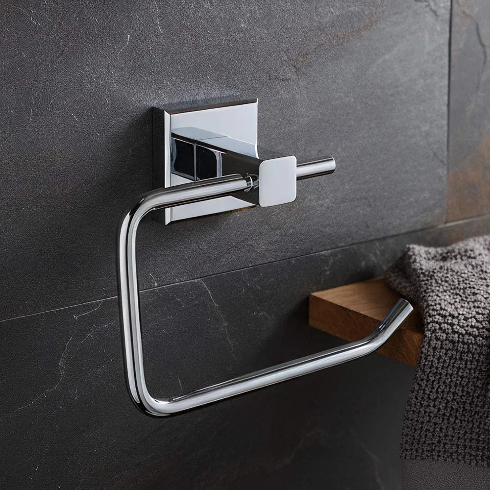 Серебряный полотенцедержатель на клейкой основе