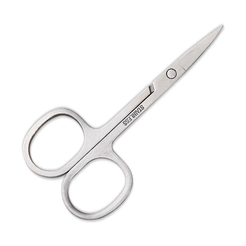 3 Shape Tip Stainless Steel Nose Hair & Beard Trimming Scissors Eyebrow &Eyelash Scissor