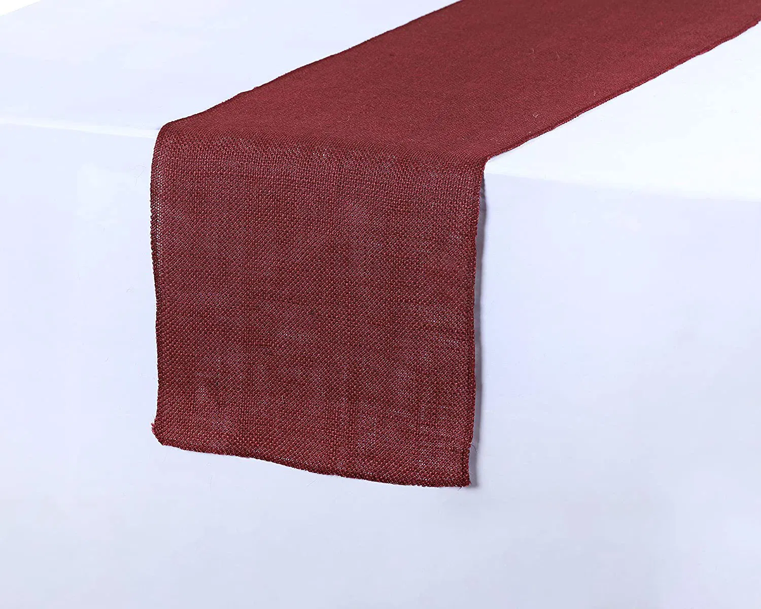 Purplish Red Finished Edge Jute Table Runner