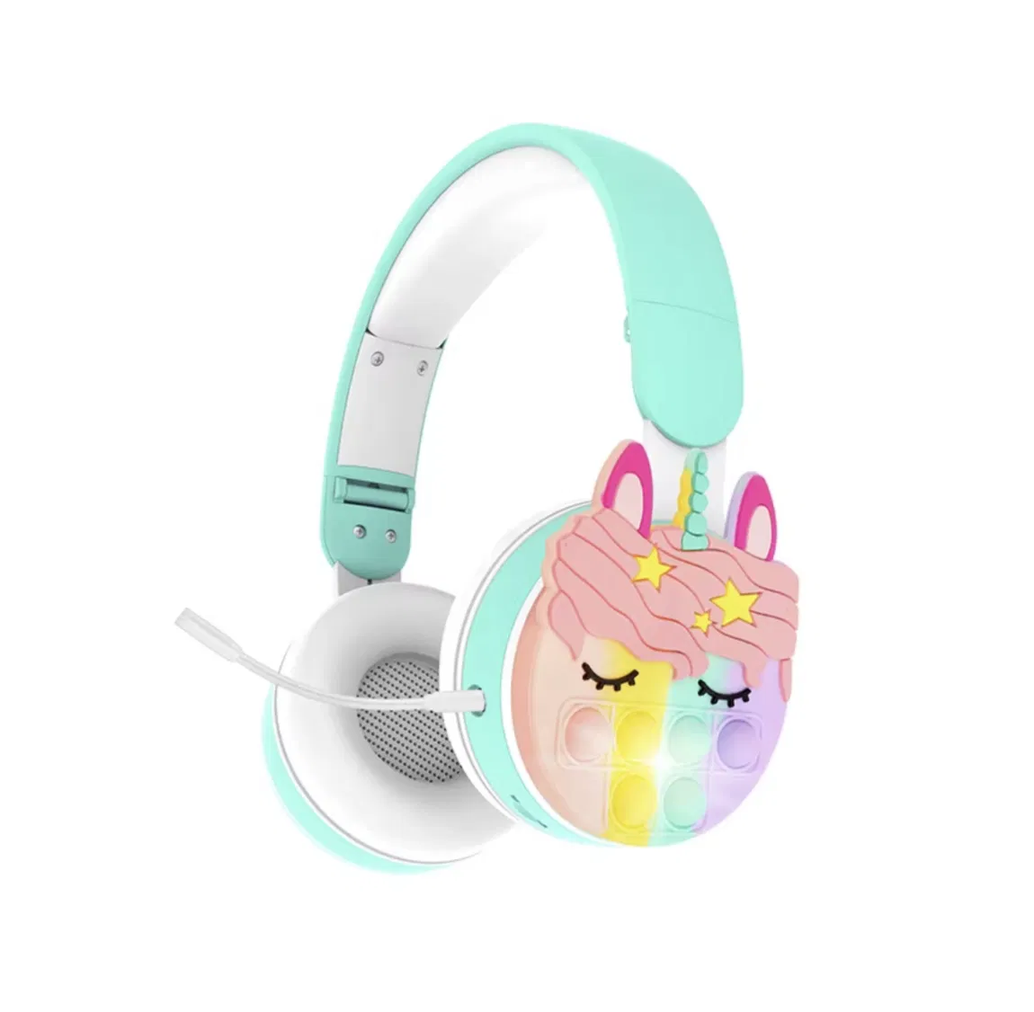 Детские наушники-повязка с игрушкой-антистресс Единорог