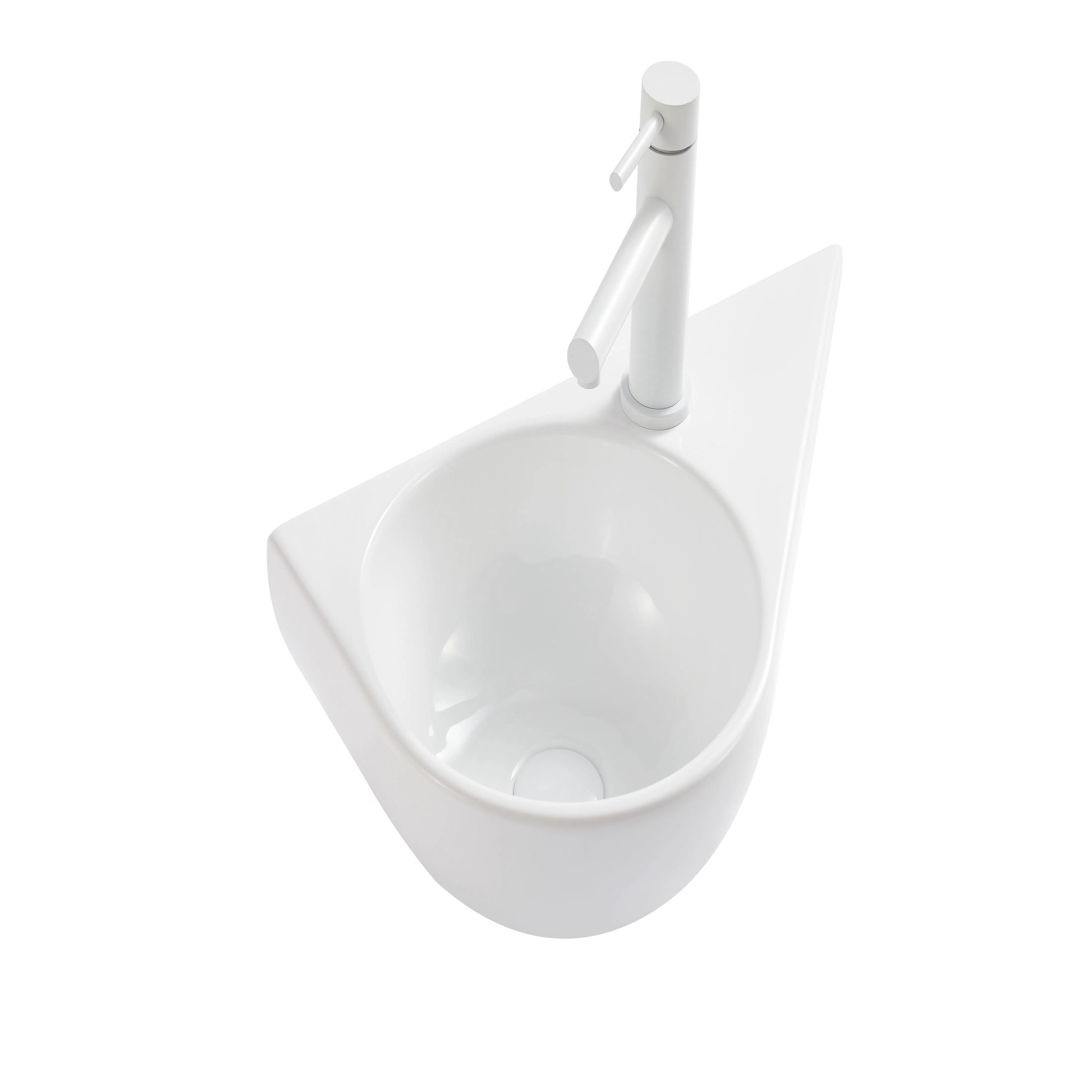 Hotel Project Small Compact Wall Hung Ceramic Bathroom Basin
