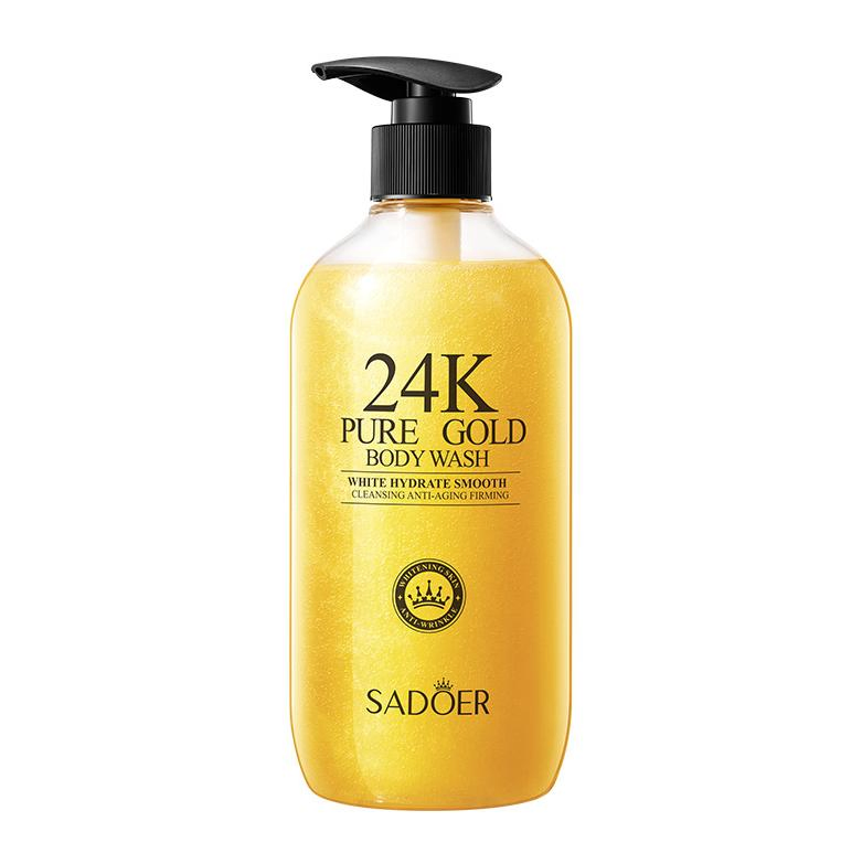 24K Gold Shower Gel Deep Cleaning and Nourishing Skin Bathing Liquid Moisturizing Whitening Fragrance Body Wash