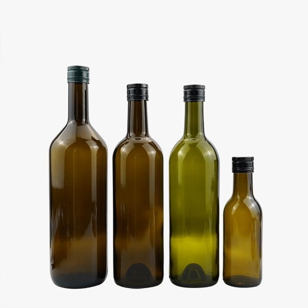 Wholesale Empty Kitchen Round Dark Green Olive Oil Bottle with Lid