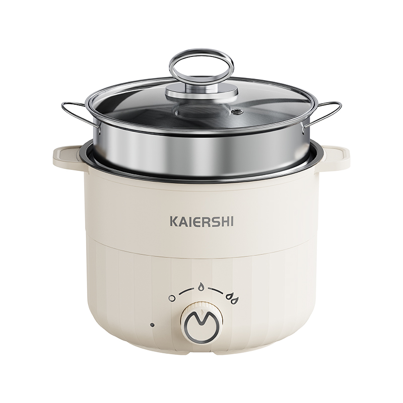Steamer Multicooker Mini Portable Electric Boiling Pot Electric Pot Style Rice Cooker with Glass Lid and Over-Heating Protection