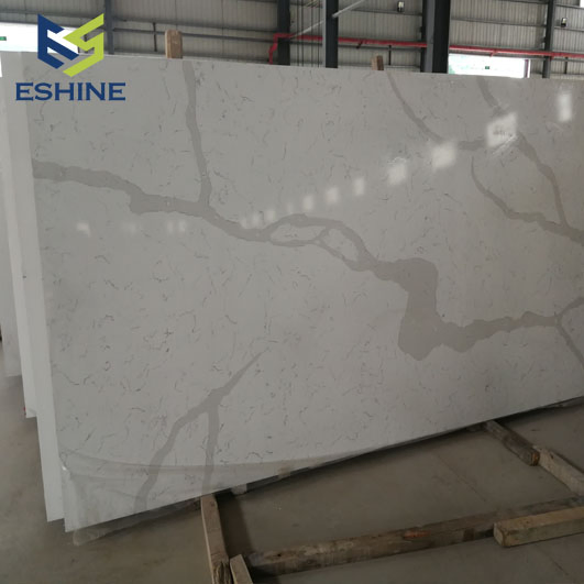 OEM Corian Factory Price Quartz Countertops for Kitchens Island Top Calacatta Gray Marble Artificial Quartz Slab for Nail Salon and Beauty Salon Cut to Size
