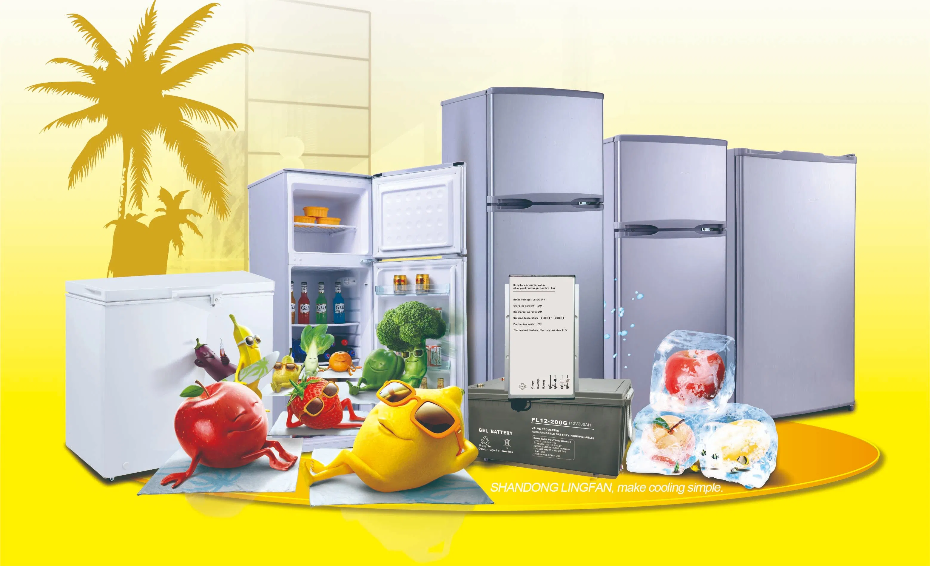 Most Popular Colorful 12V DC Solar Powered Deep Chest Freezer