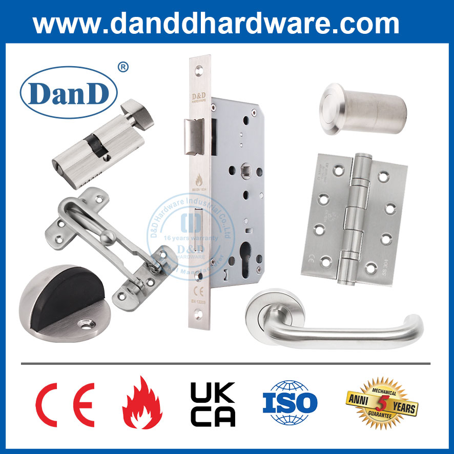 Architectural Tubular Latch Solid Brass SUS304 Door Lock Handle Latch Hardware