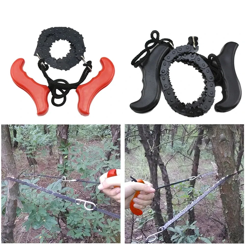 Portable Pocket Hand Chainsaw Outdoor Survival Camping Hiking Wood Cutting Chain Saw Stainless Steel 48cm Chain Saw