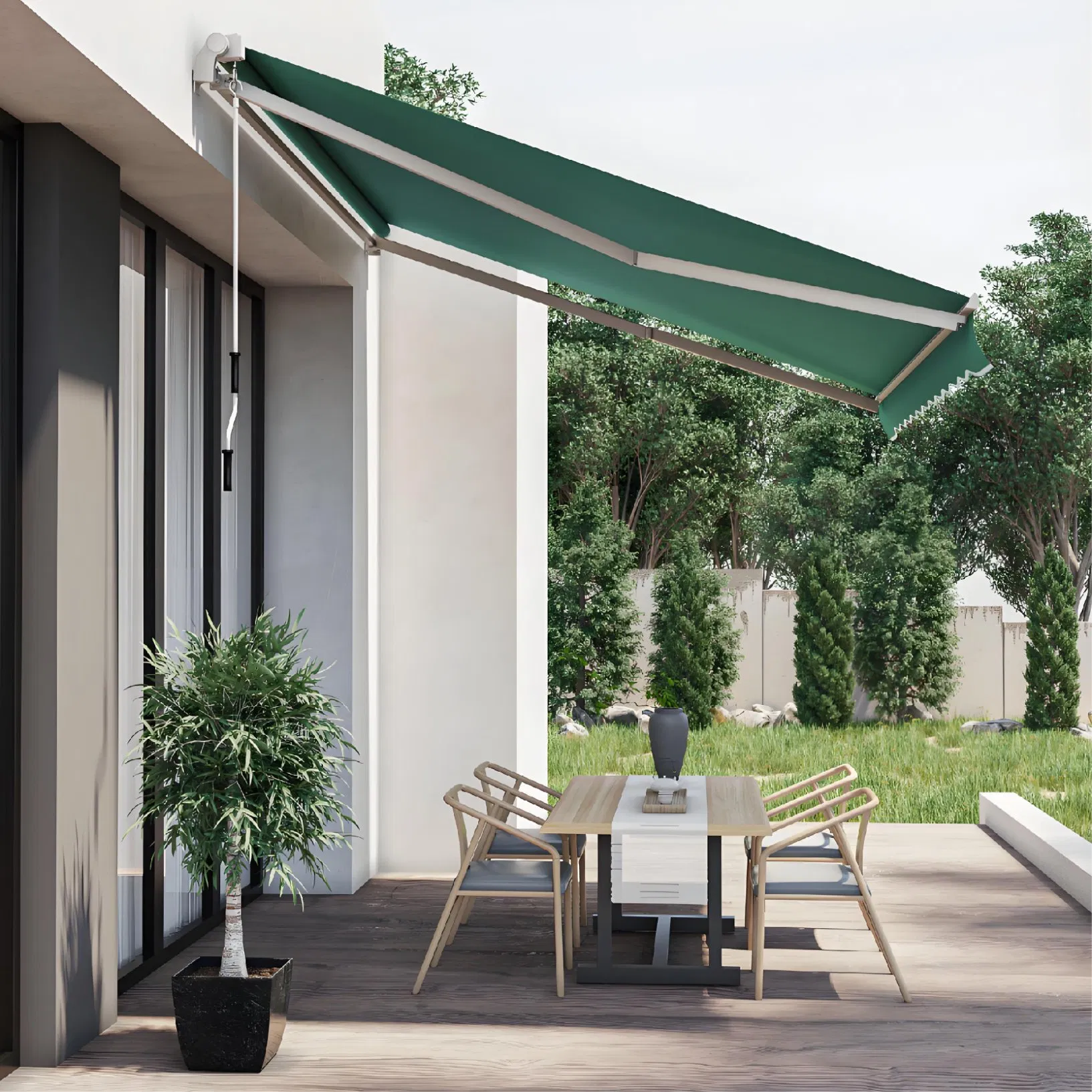Full Cassette Arm Outdoor Waterproof Automatic Motorized Retractable Awning Garages Canopies Carports Folding Foldable Carport